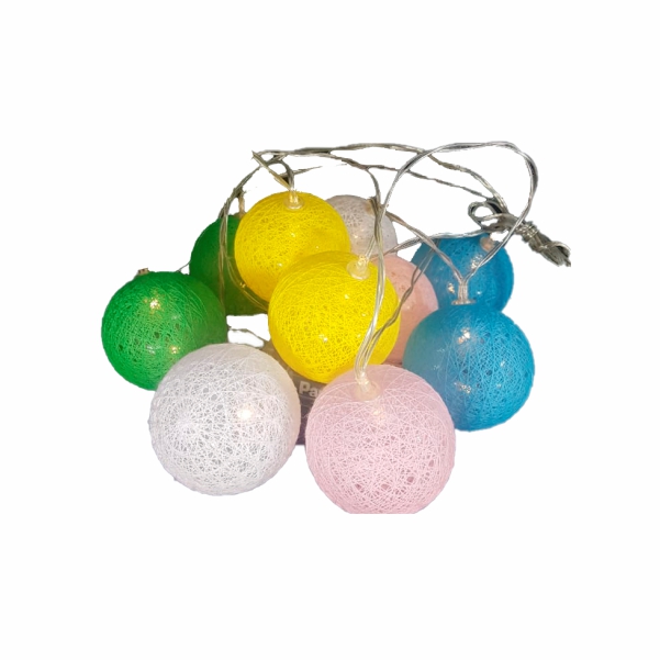 Cordão de bolas coloridas com led